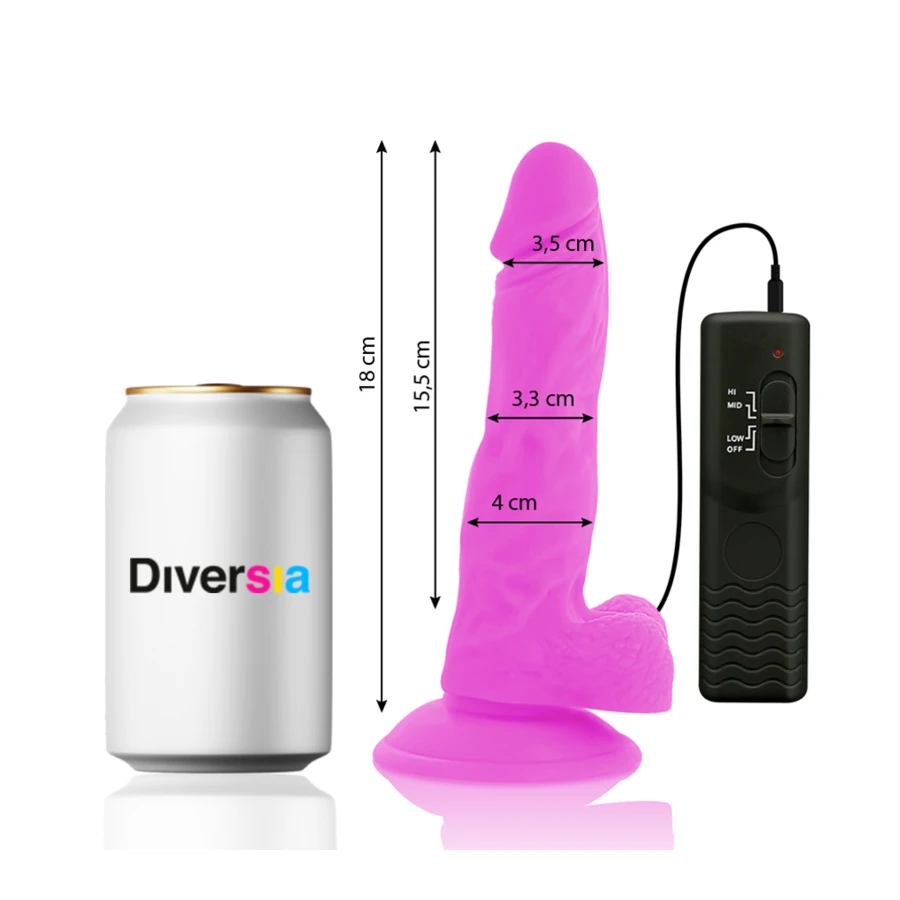 DIVERSIA - DILDO VIBRANT FLEXIBLE 18 CM - VIOLET